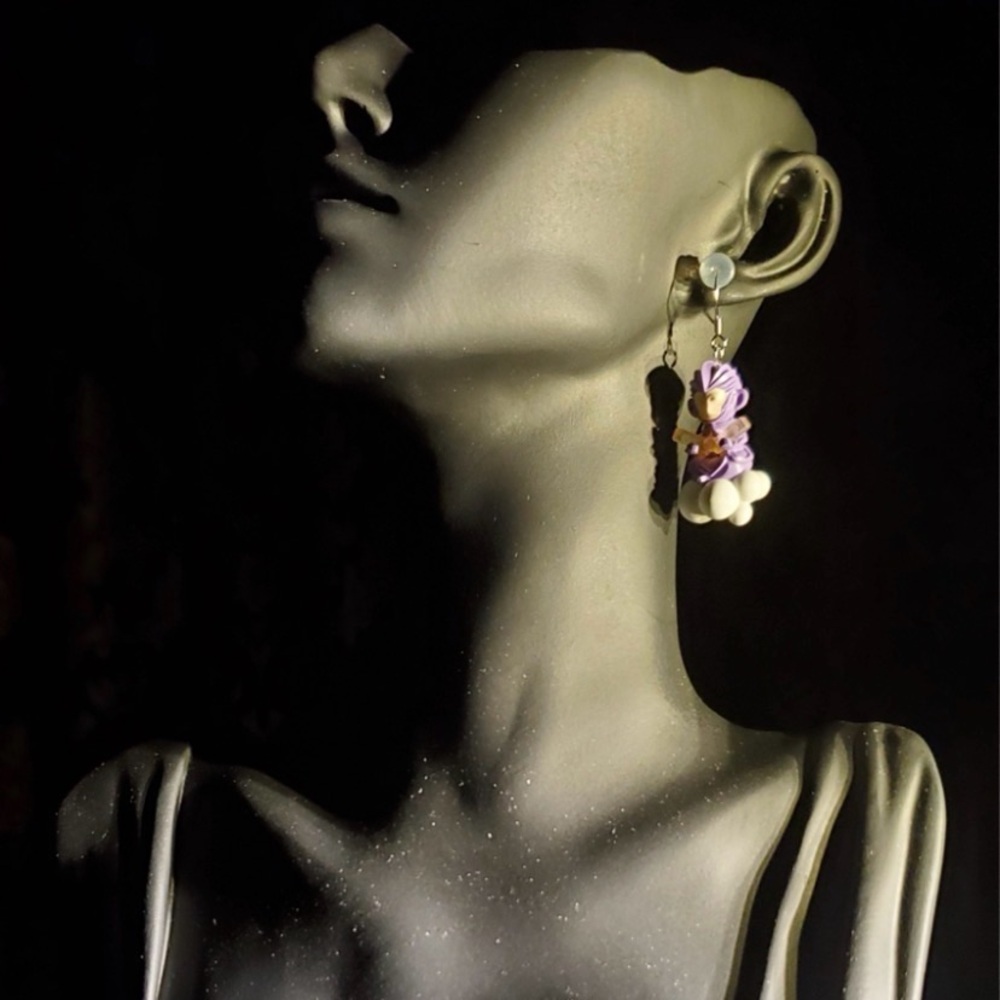 Purple Monkey Cloud Earrings